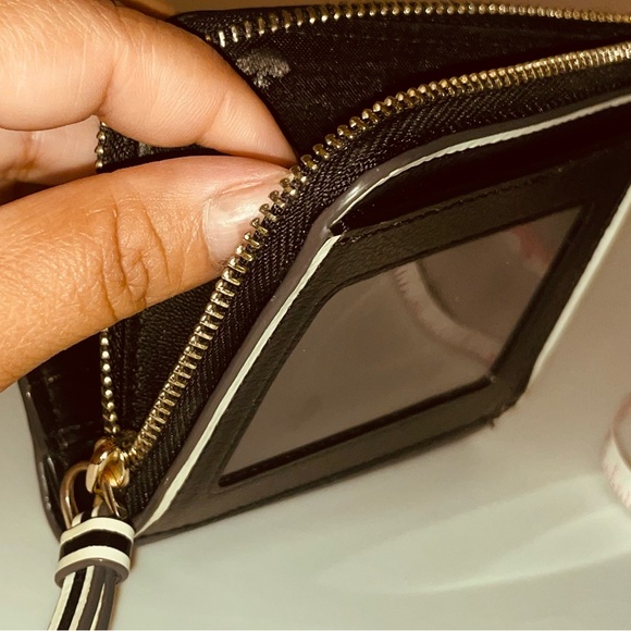 Kate Spade small zip around wallet. Black and white trim. - Picture 7 of 13